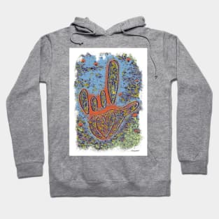 ASL I Love You Contemporary in Blue Hoodie